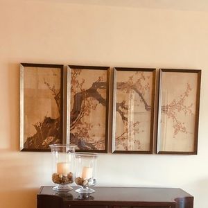 Kuraya 4 Panel Cherry Blossom  - Crate & Barrel